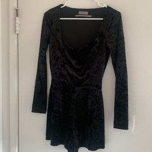 Black Velvet Romper from Urban Outfitters